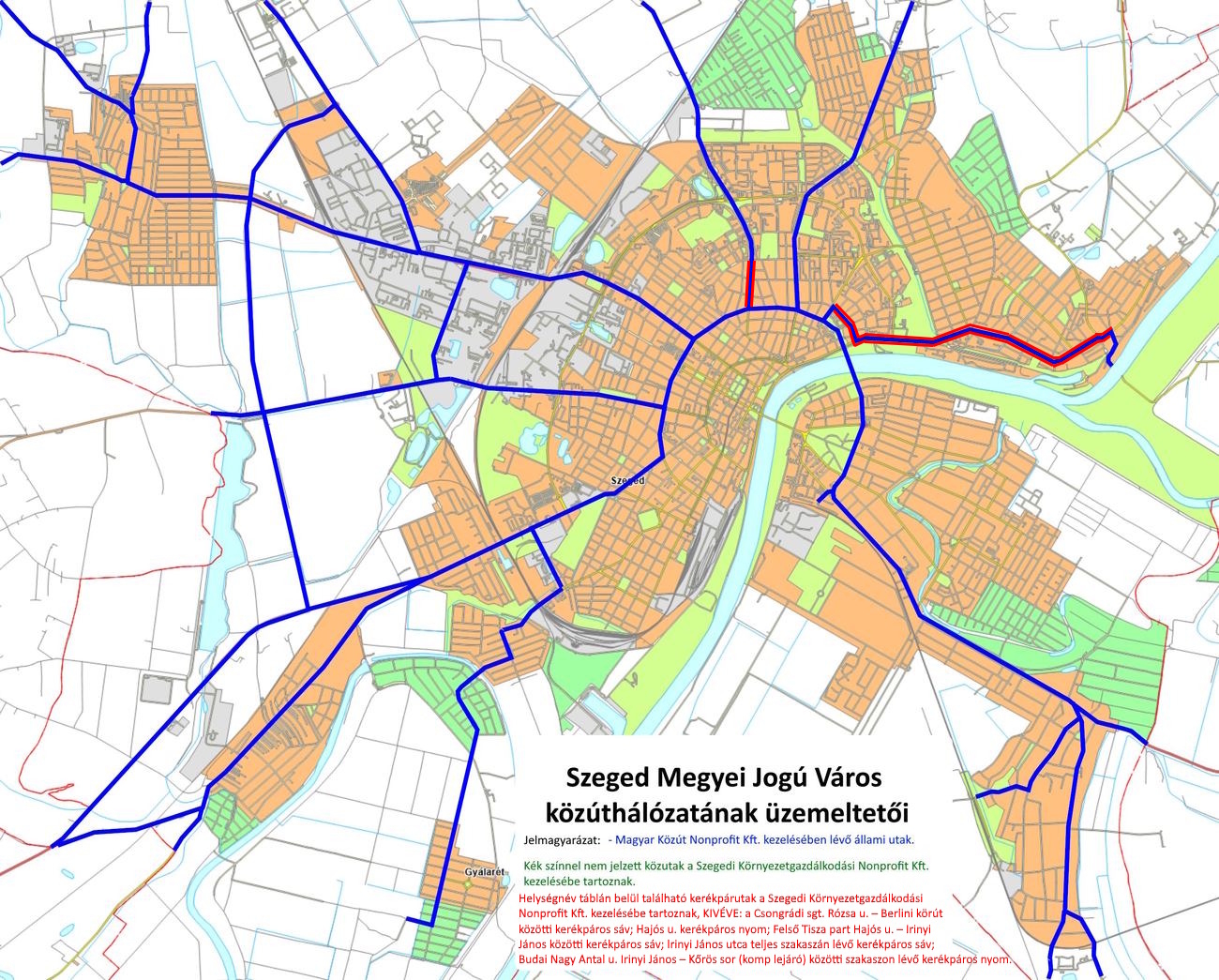 Szeged közútfenntartási térképe